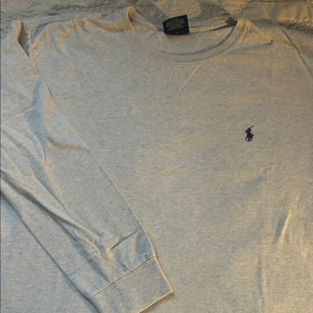 Ralph Lauren cream Long-Sleeve Crewneck with Navy Pony size L